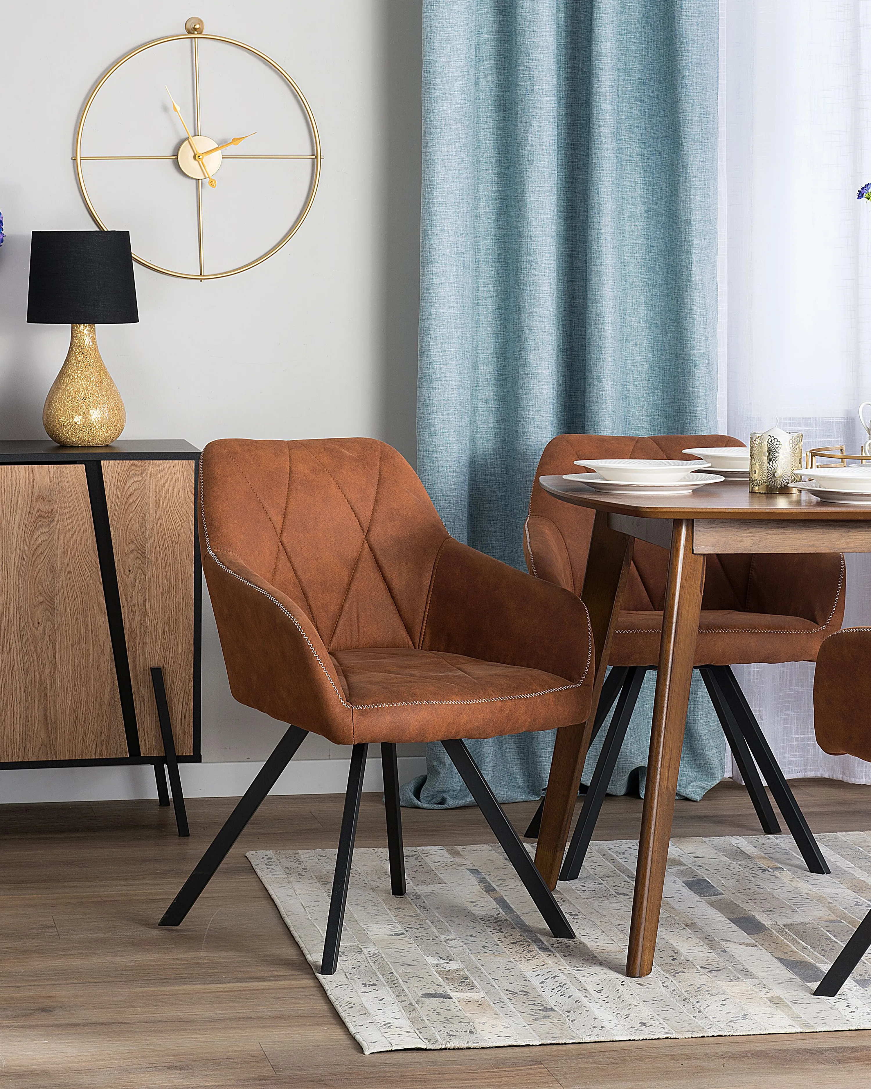 Set van 2 eetkamerstoelen MONEE Goudbruin