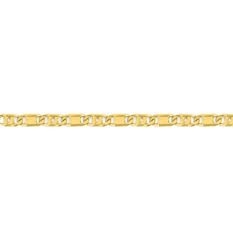 Bracelet Mixte 18 cm - Fantaisie - Or 18 Carats - Largeur 4 mm