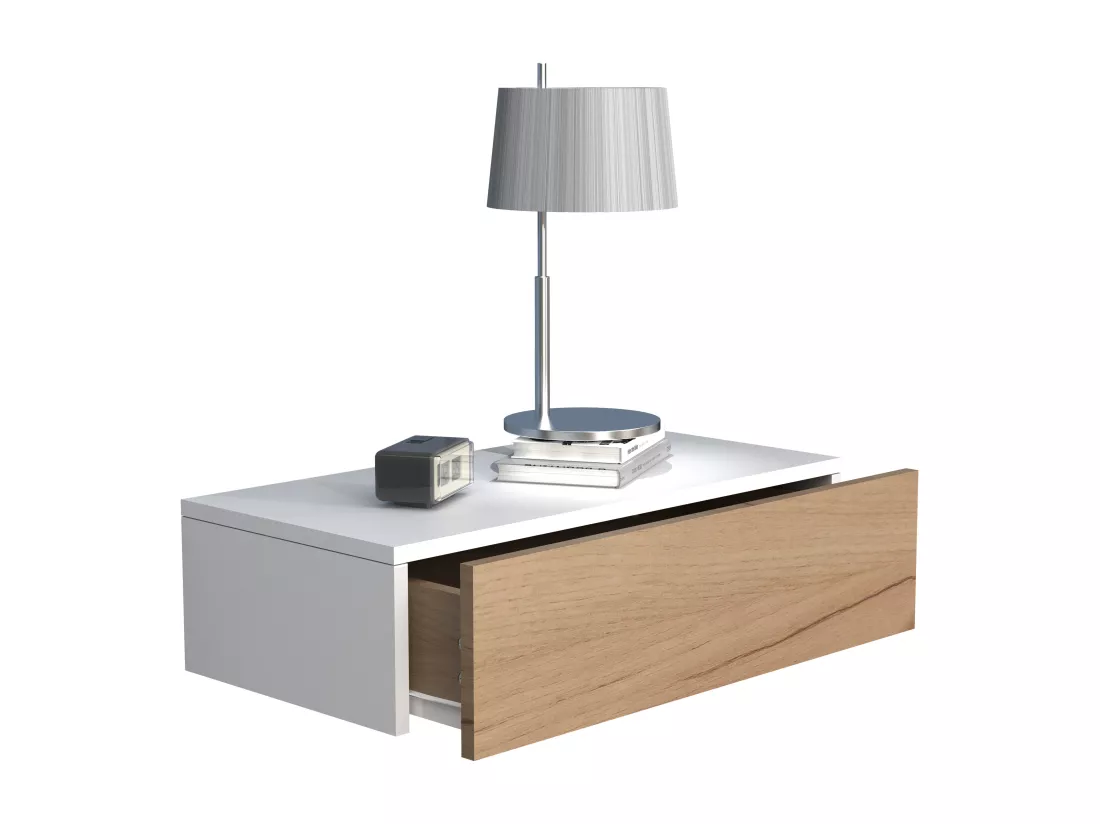 Table de nuit murale suspendue en bois Usal M 60 cm