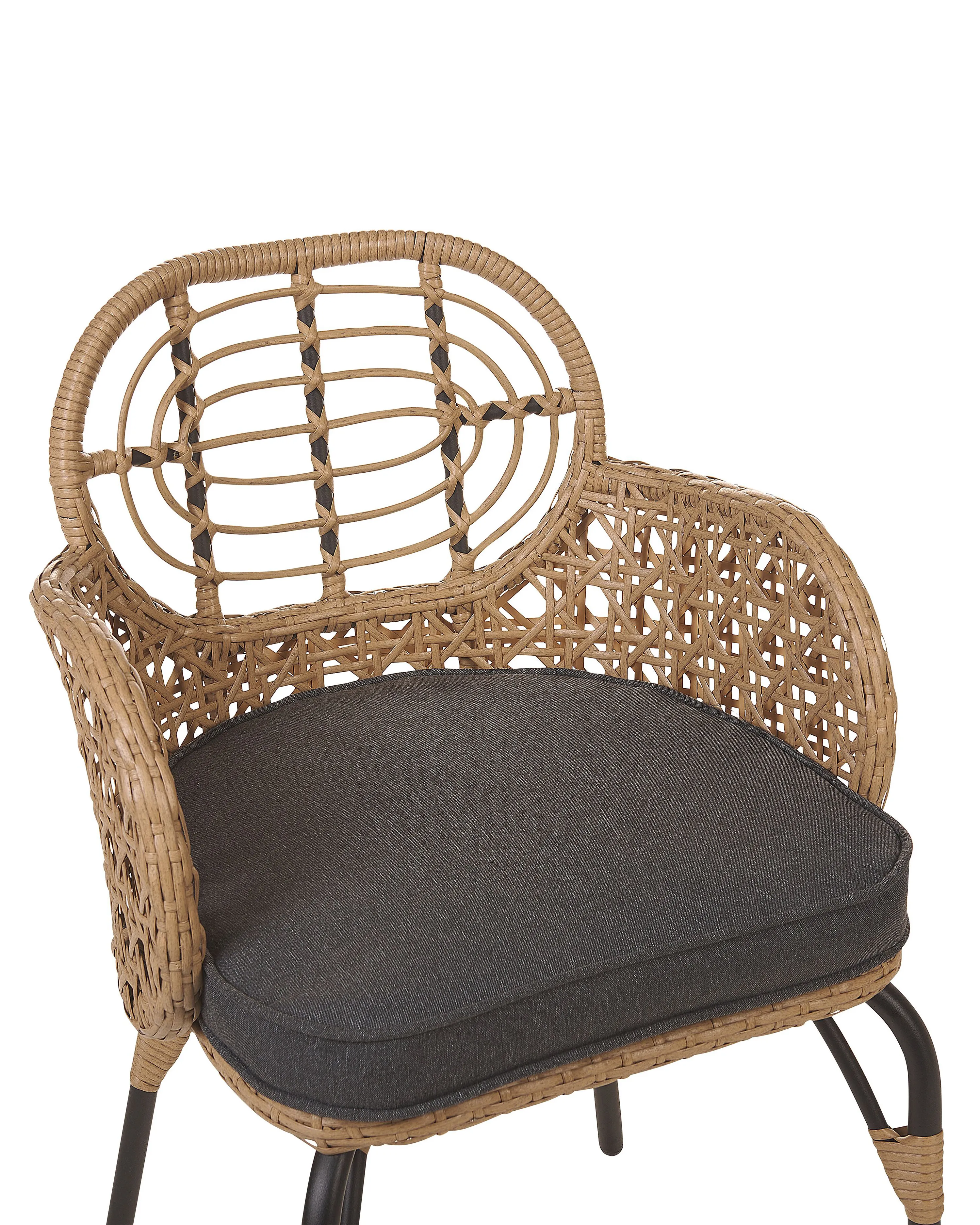 Set van 6 stoelen met zitkussen PRATELLO PE rotan Natuurlijk