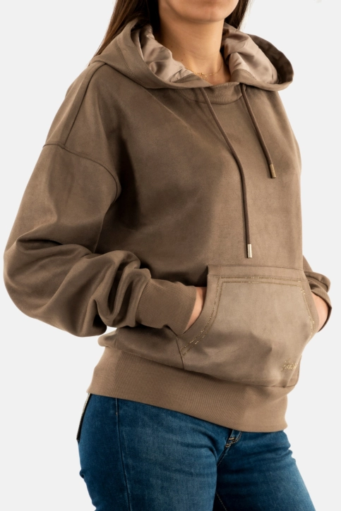 Sweat guess jeans hooded f1bm walnut shell multi