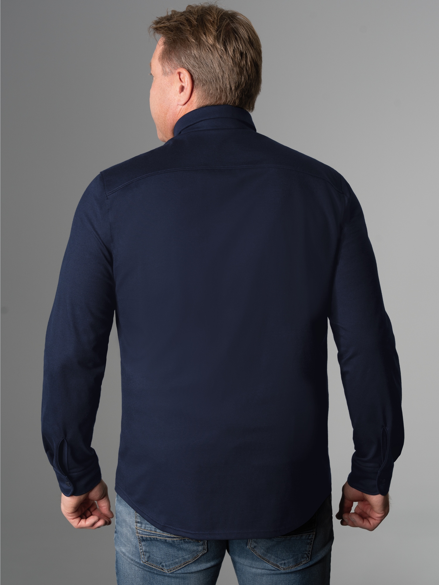 Business-Hemd aus DELUXE-Single-Jersey Navy
