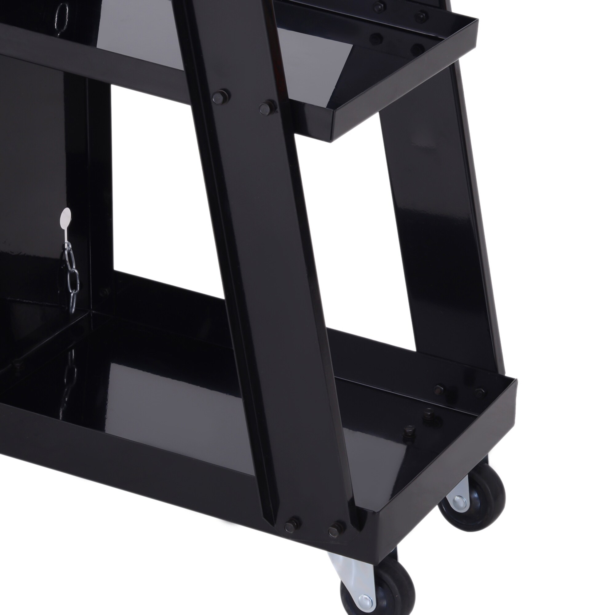 DURHAND Schweißwagen mit Sicherheitskette schwarz 71L x 39B x 70Hcm