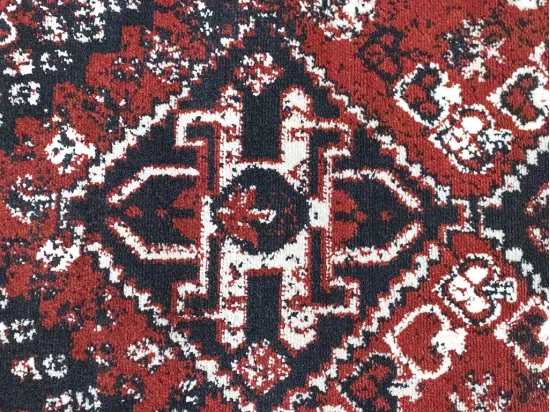 Tapis oriental vintage - 200 x 290 cm - Rouge et noir - SYLHET