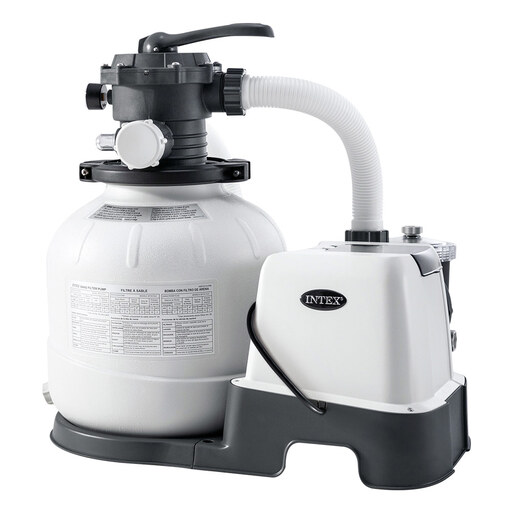 Sistema combinado Intex com filtro de areia e clorador de sal Eco 7 G/h - 32000 L