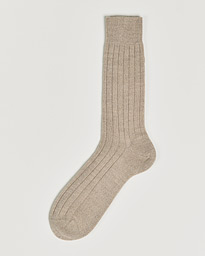 Bresciani Wool/Nylon Heavy Ribbed Socks Navy