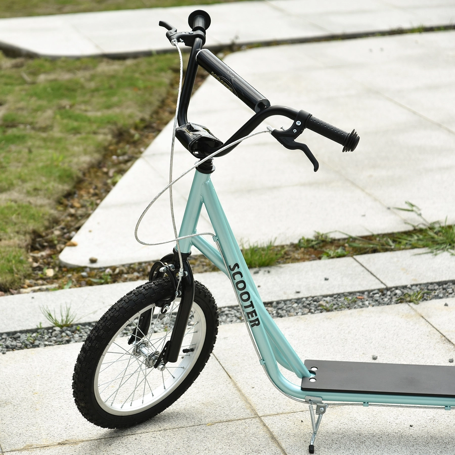 HOMCOM Kinderscooter mit Handbremse blau