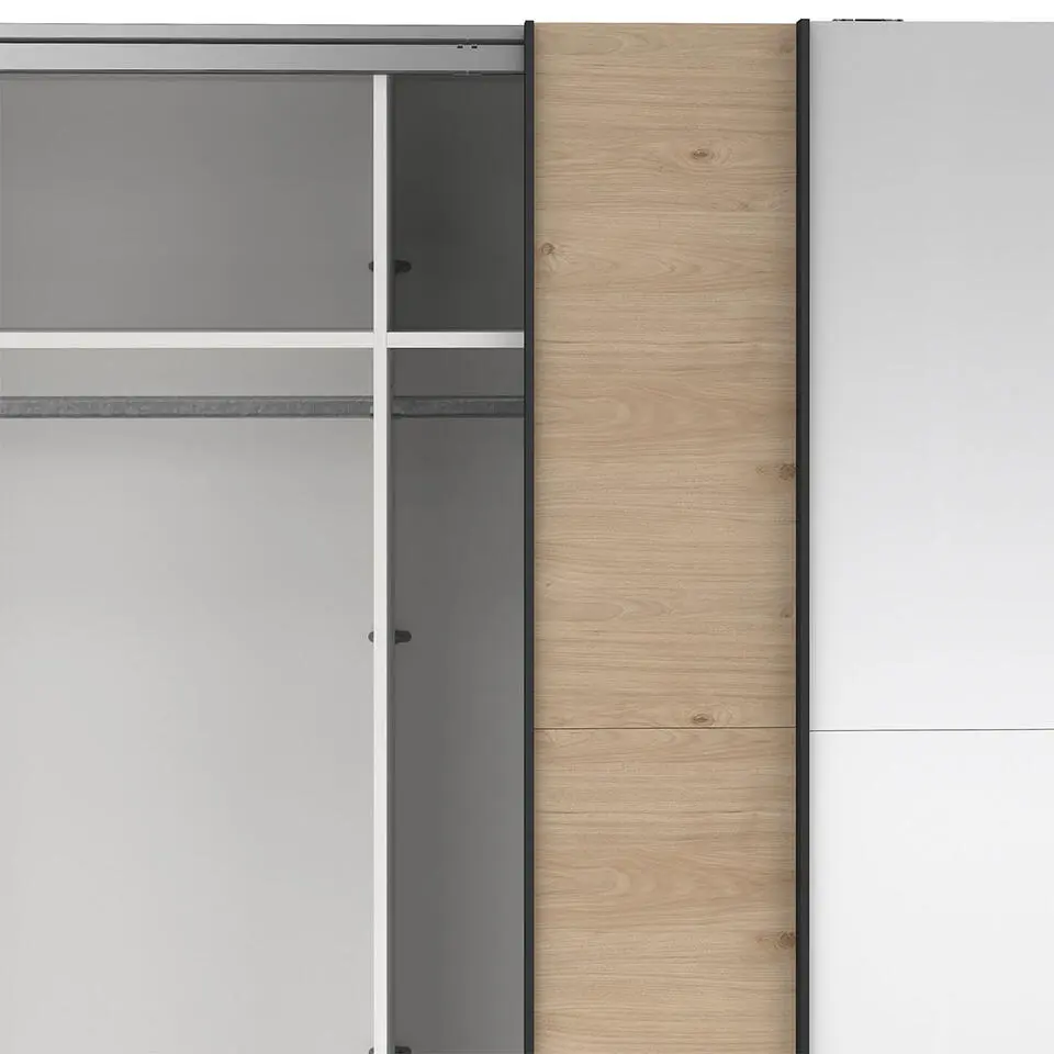 Hioshop Como schuifdeurkast 2 deuren 245x220cm eikdecor