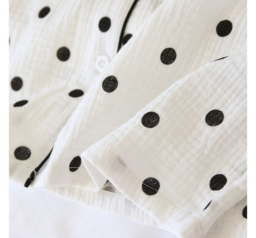 molpes - Pyjamaset: top met lange mouwen en stippen + broek