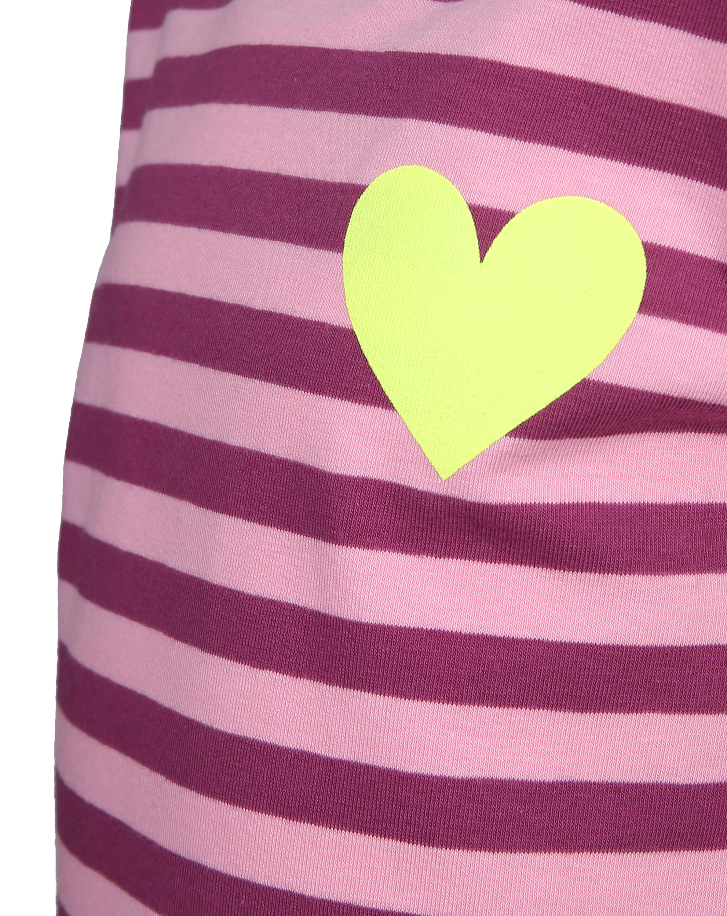 Langarmshirt HERZ gestreift in bordeaux