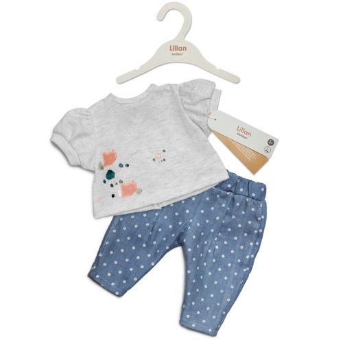 Skrållan poppenkleding jeans en t-shirt - 36 cm