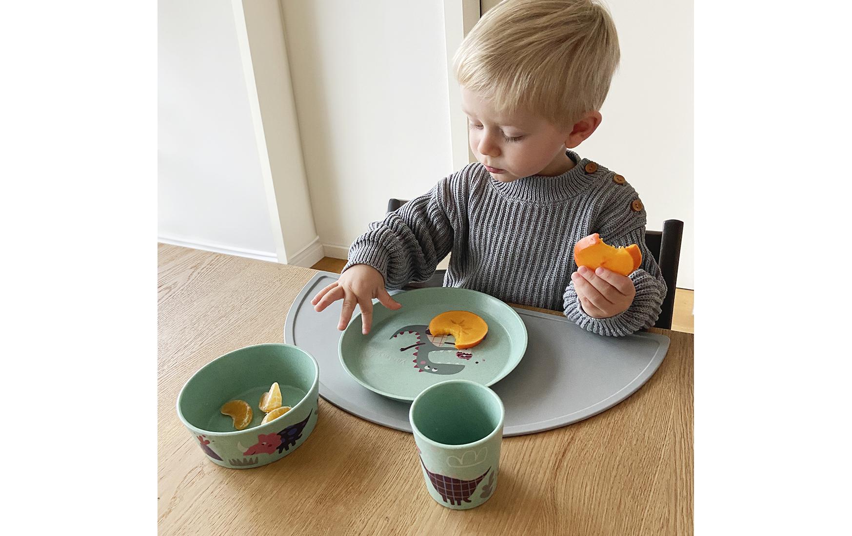 Kinderteller CONNECT REX sage green 400 mlBaby-Teller aus Biokunststoff
