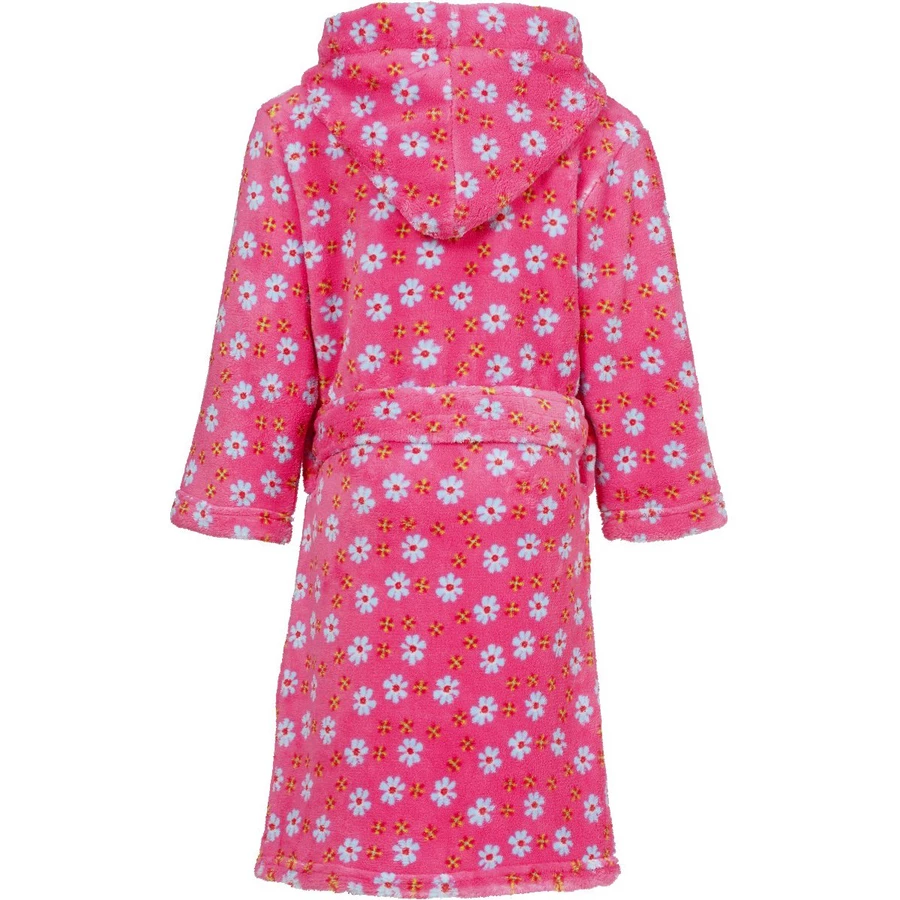 Playshoes Fleece-Bademantel Blumen pink