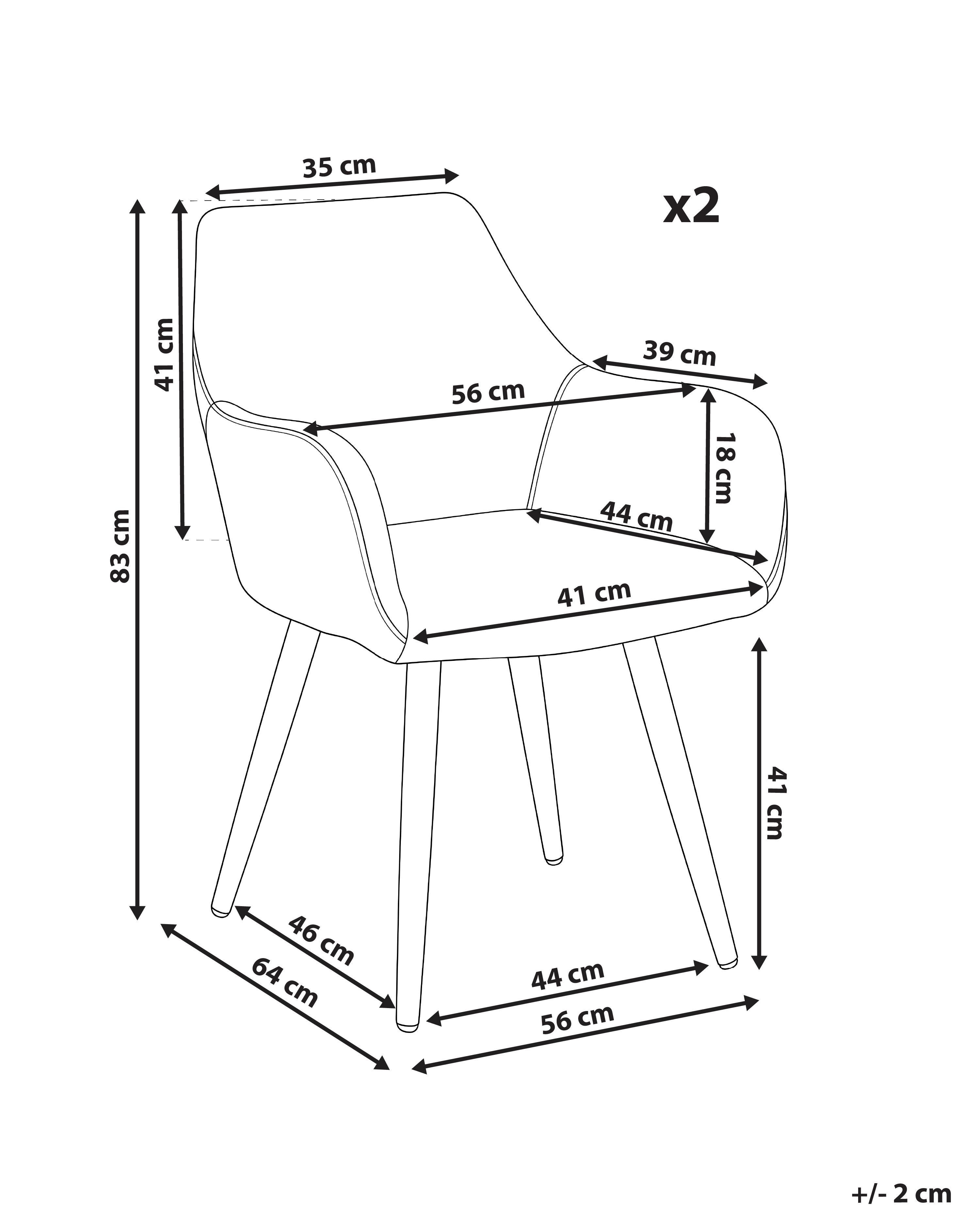 Set van 2 eetkamerstoelen TIRANO Kunstlinnen Beige