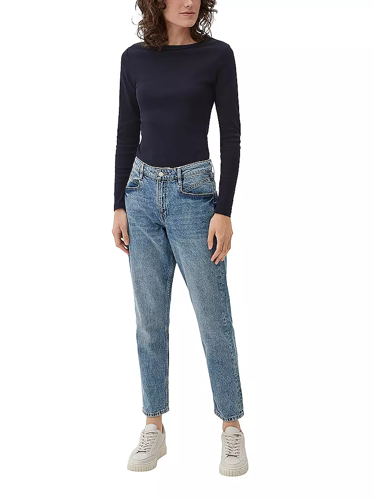 S.OLIVER Langarmshirt dunkelblau