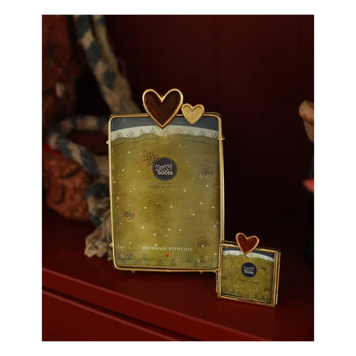 Doing Goods Cadre photo Pyar Heart en laiton | Gold