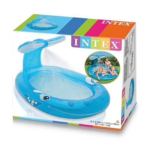 Piscina inflável infantil Intex com esguicho em formato de baleia