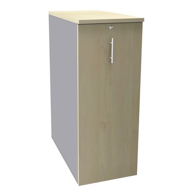 Caisson TOWER - L44 x H114 x P80 cm - 3 tablettes + 1 support DS réglable - structure alu - dessus et façade imitation érable