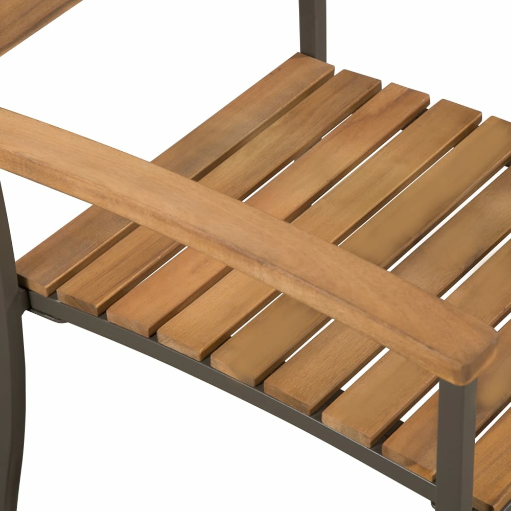 Mobilier à dîner d'extérieur 5 pièces bois d'acacia solide et acier