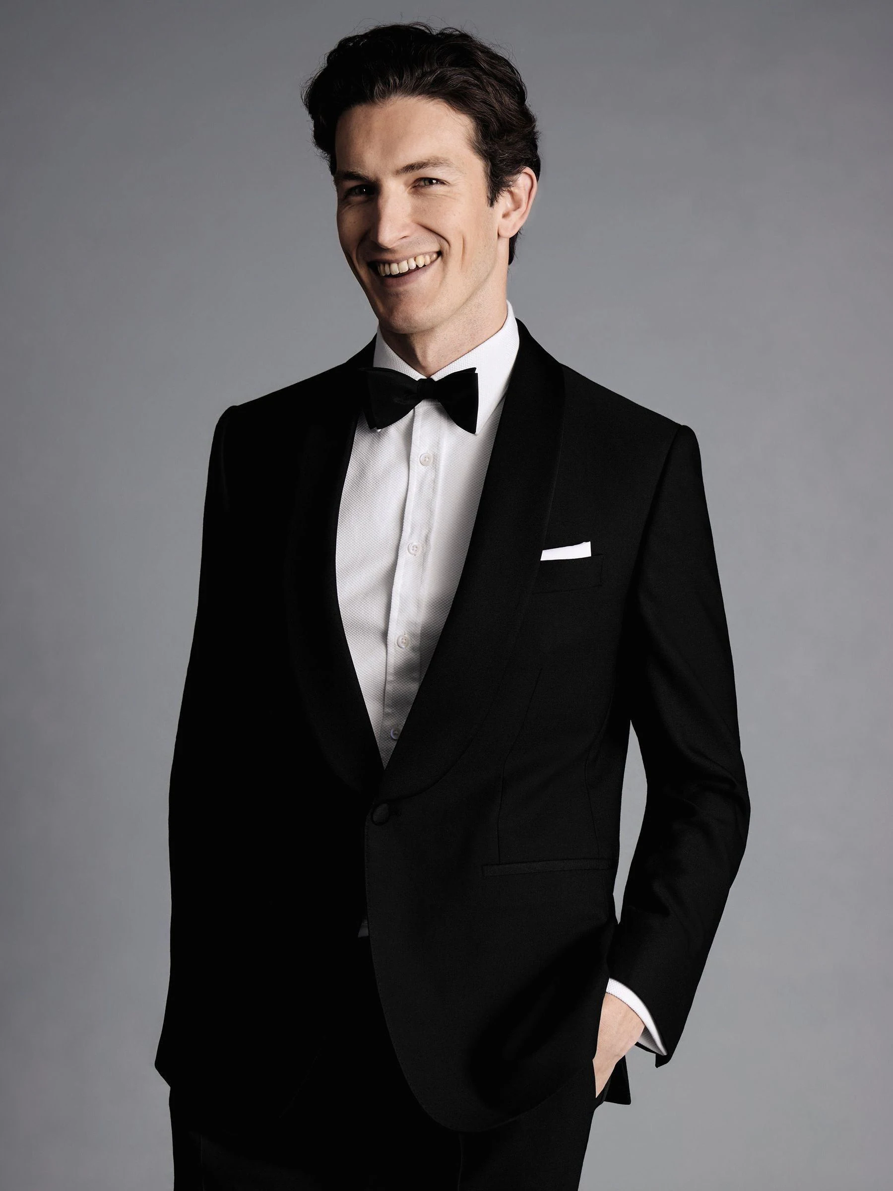 Zwart - Charles Tyrwhitt - Slim-fit dinercolbert met sjaalrevers