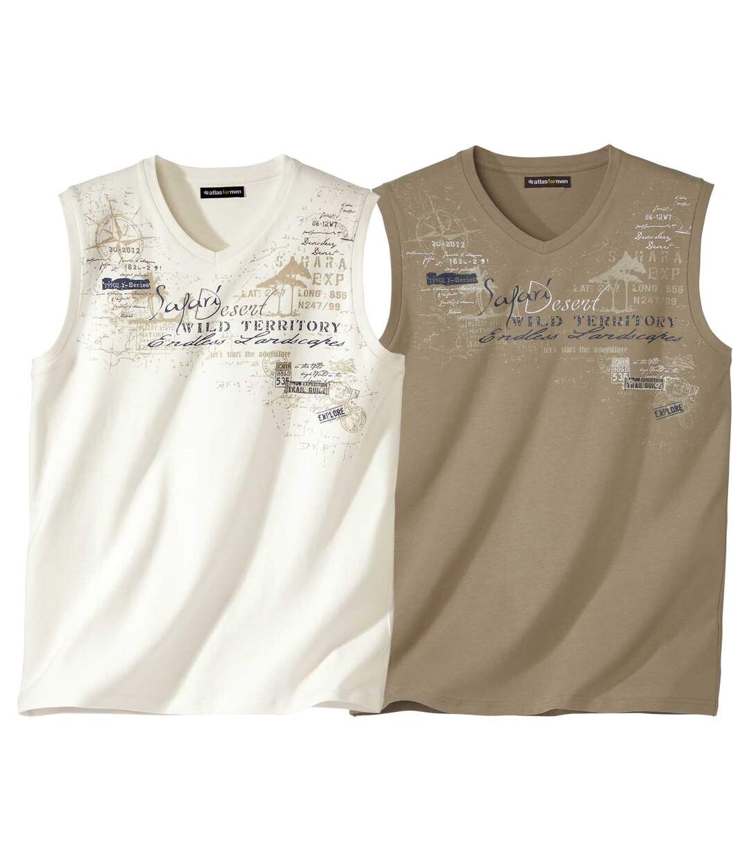 Lot de 2 Tee-Shirts Sans Manches Safari