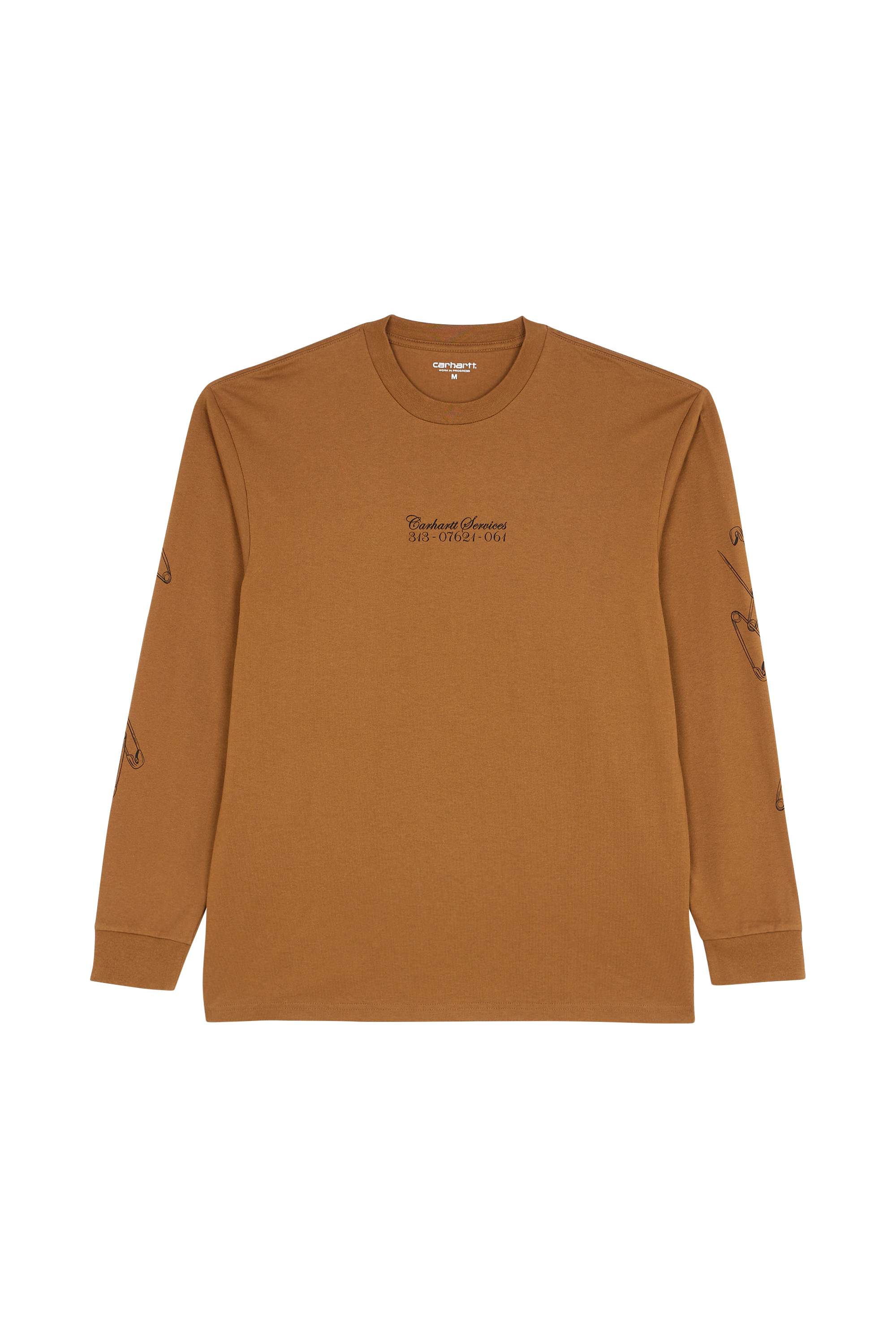 CARHARTT WIP T-shirt L/S Safety Pin T-Shirt Marron