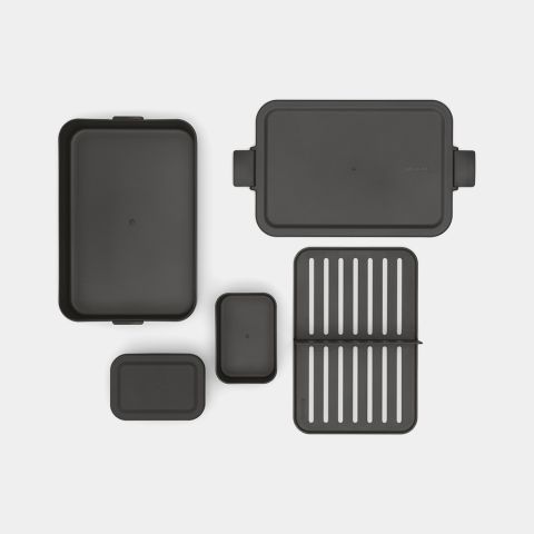 Make & Take Bento Lunchbox, large, kunststof - Dark Grey