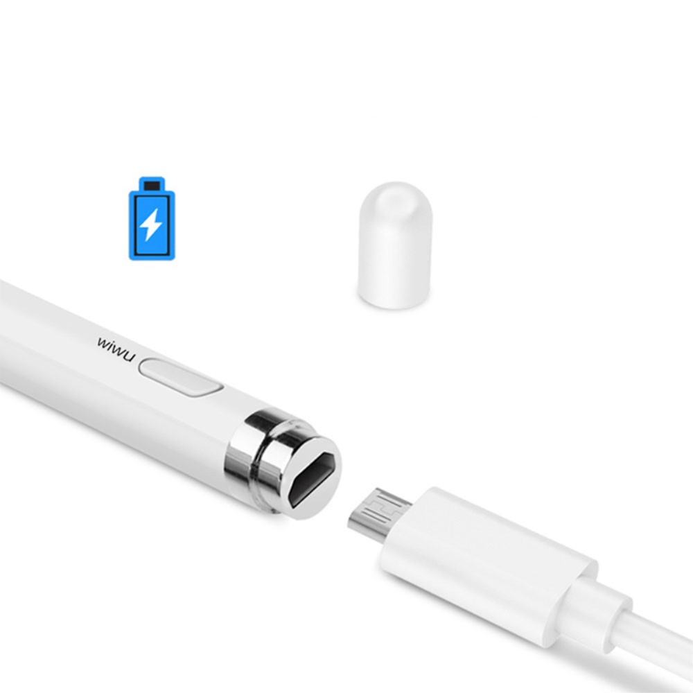 Active Aluminium Stylus Touch Pen mit extra feiner Spitze (IOS / Android) - Weiss