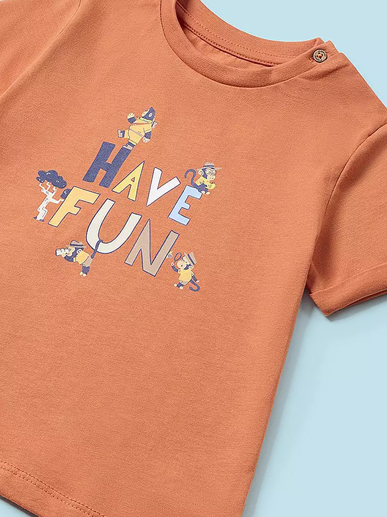 MAYORAL Baby Set 3-teilig T-Shirt, Shorts, Kappe  orange