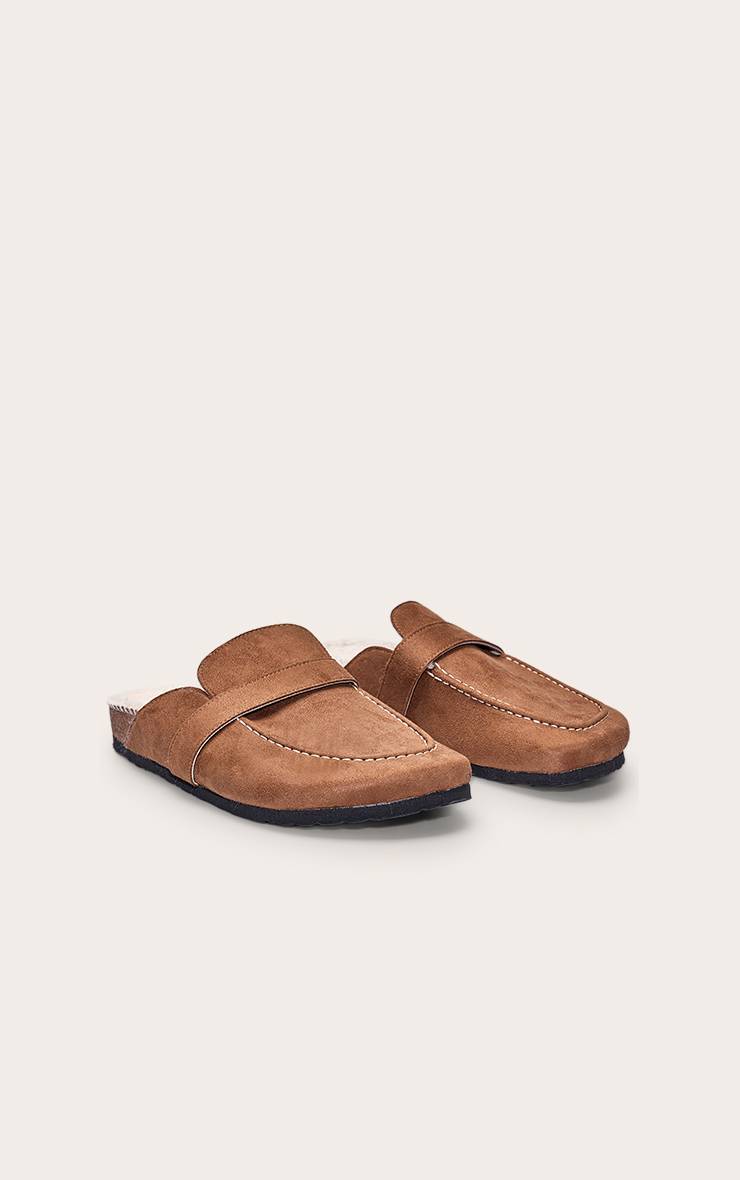 Marron Mules En Synthétique Doublées De Synthétique