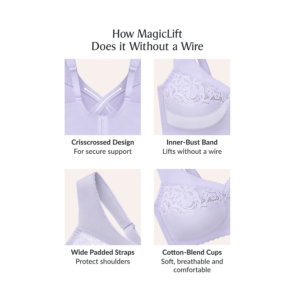 GLAMORISE<br>Sutiã de sustentação, Magic Lift