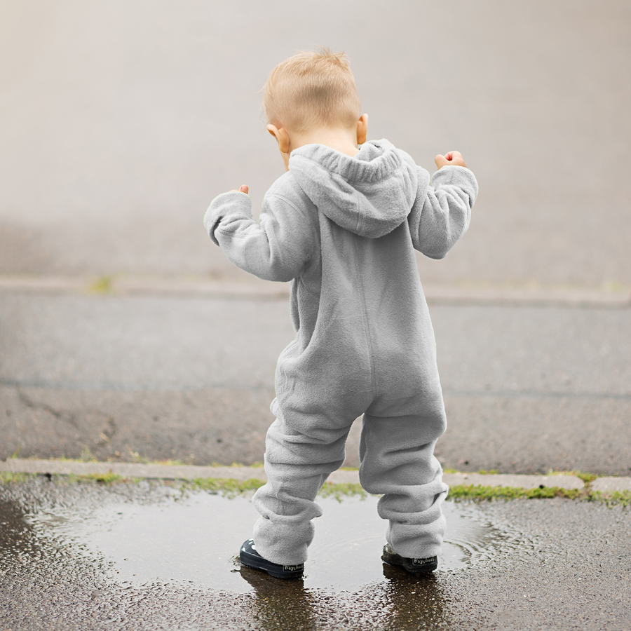 Hoppediz Overall Fleece-Overall mit Umschlagbündchen stone