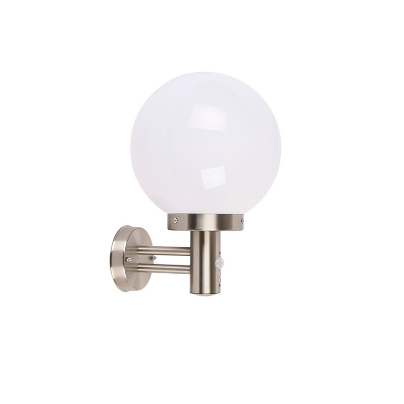 Buitenwandlamp staal RVS IP44 met bewegingsmelder - Sfera
