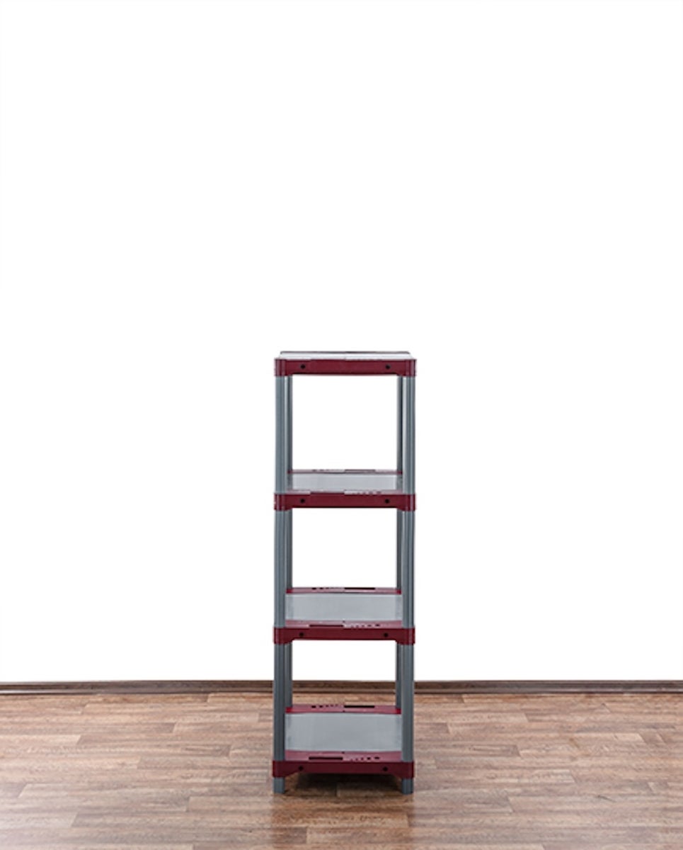 PROREGAL Plastic Plank Big Grey Bear Laag HxBxD 138 x 60 x 46 cm Plank Draagvermogen 160 kg Grijs/Rood