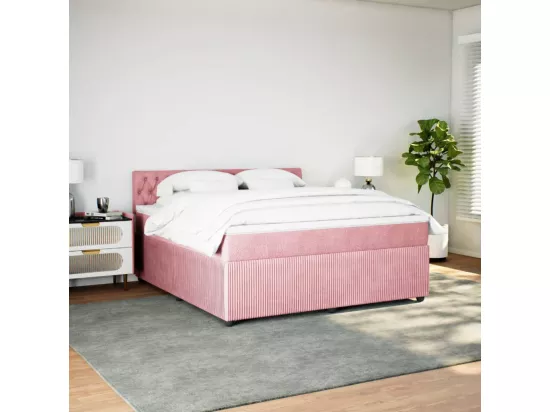 Sommier à lattes de lit avec matelas Rose 180x200 cm Velours