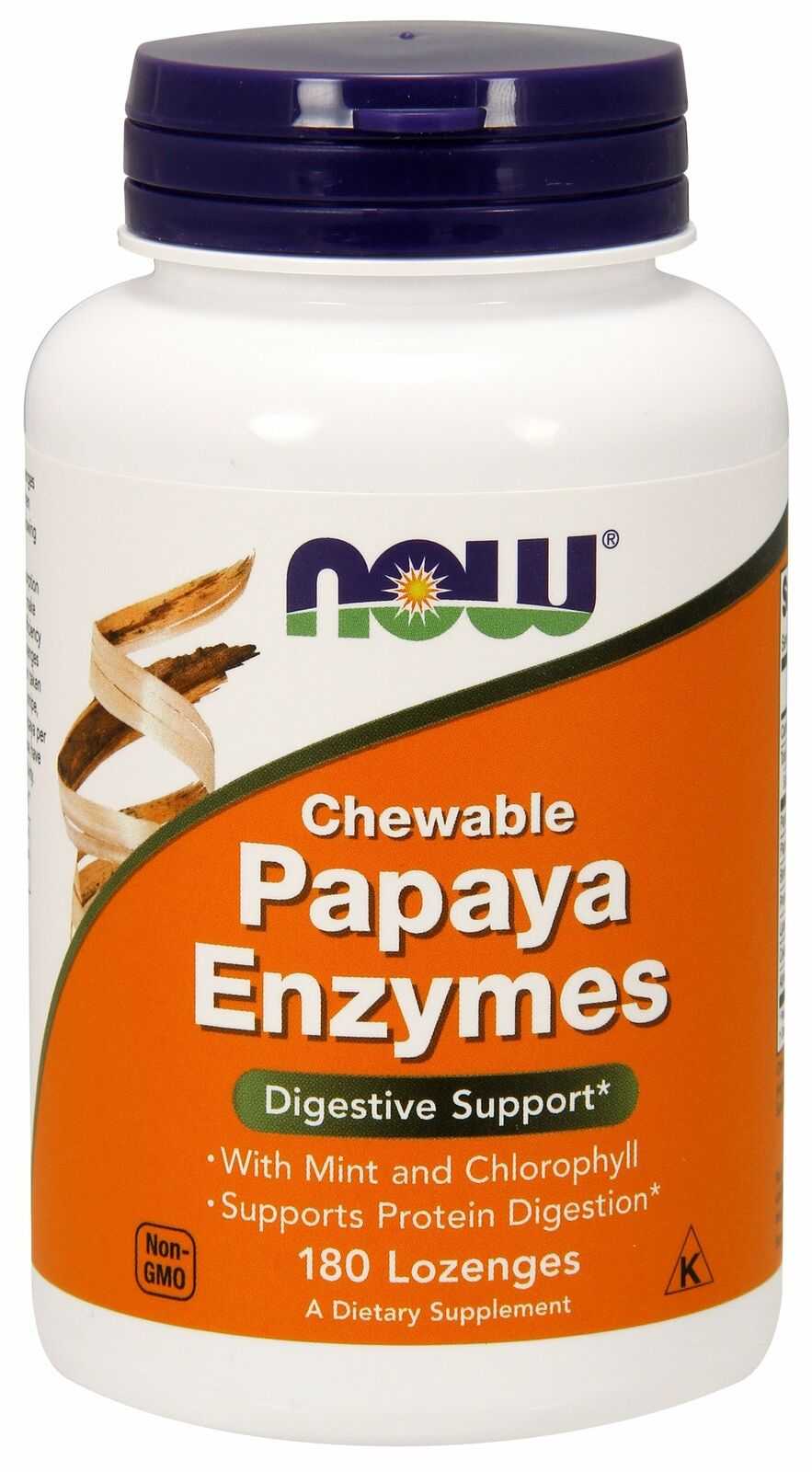 NOW Foods Enzimas de Mamão 180 comprimidos