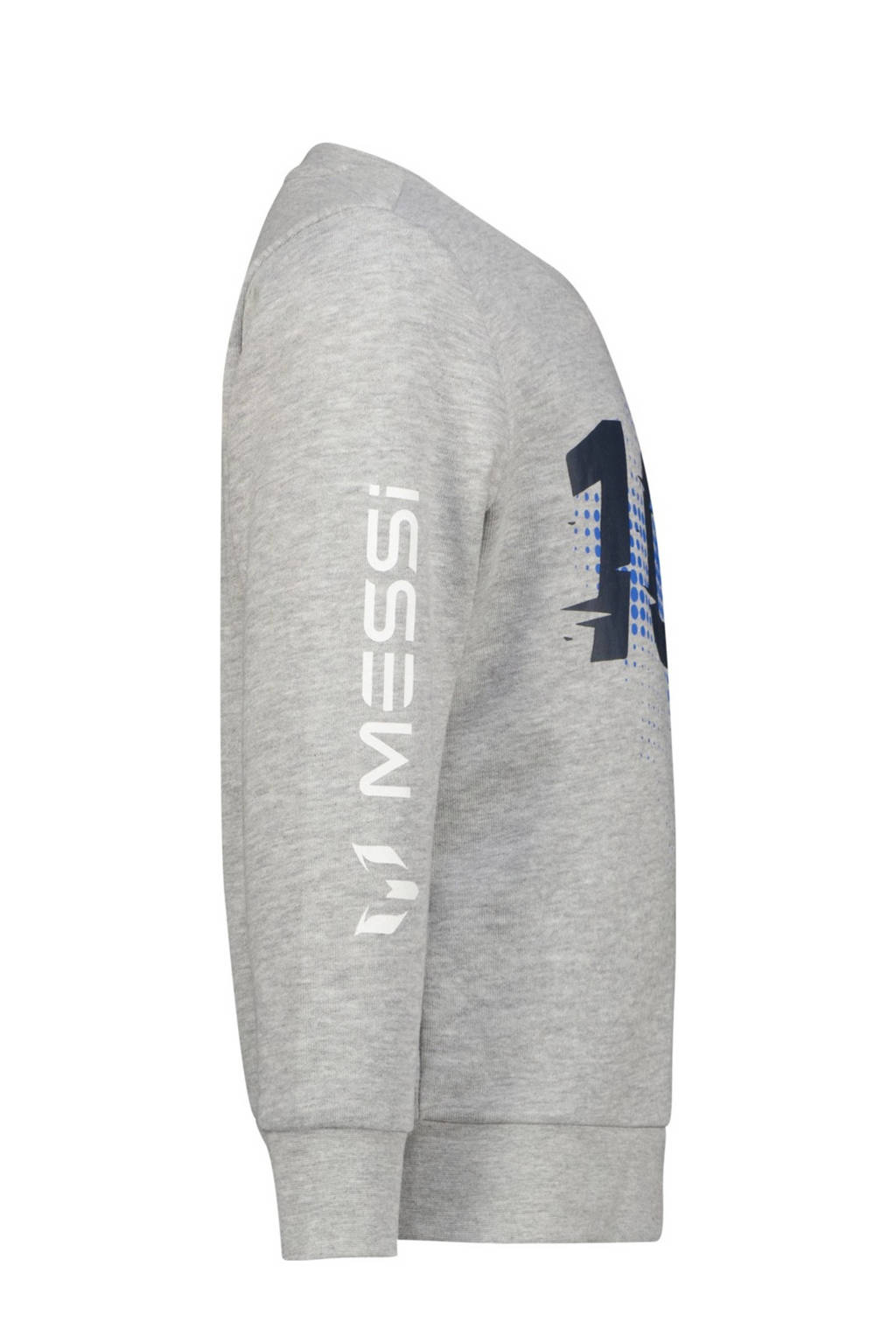 Messi sweater Ten met printopdruk grijs melange