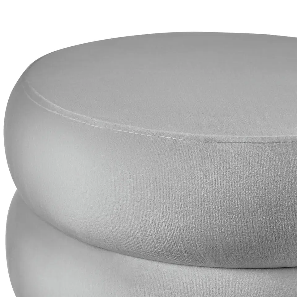 tectake Hocker Altu, gestoffeerd, opbergruimte, Fluweellook Grijs