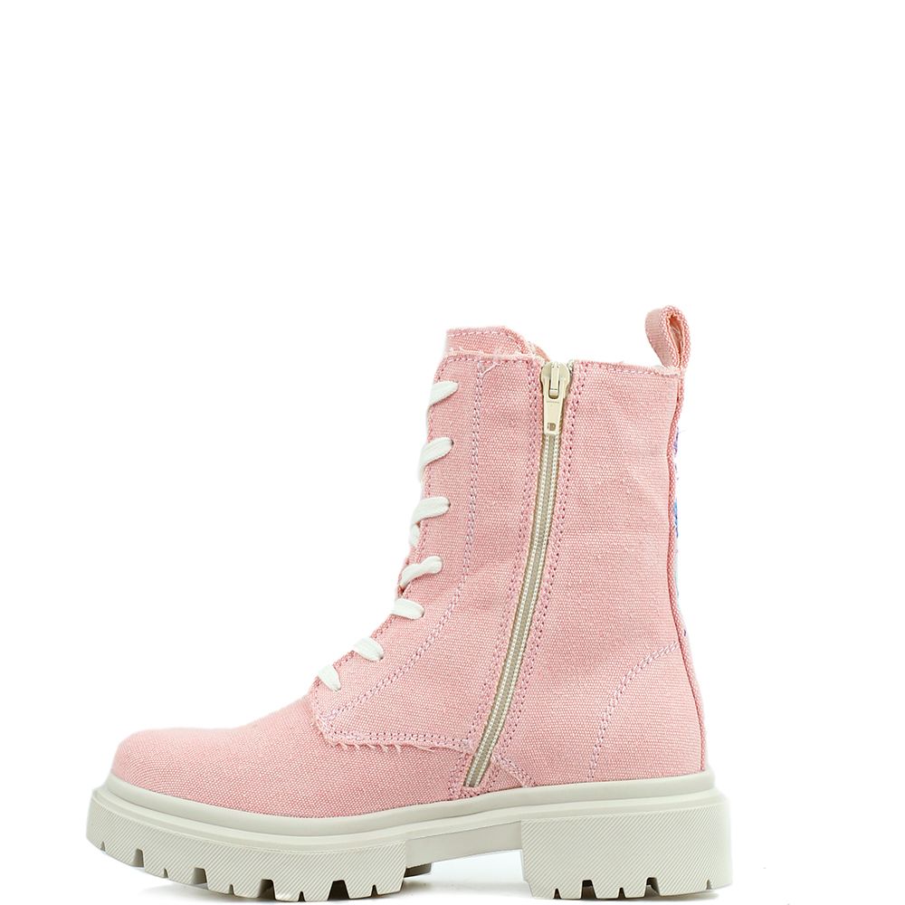 *Vegan* laarzen La Pintura Marbella gerecycled canvas roze