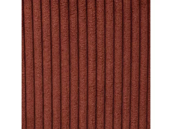 AMORY - Pouf en velours côtelé coloris terracotta socle en MDF