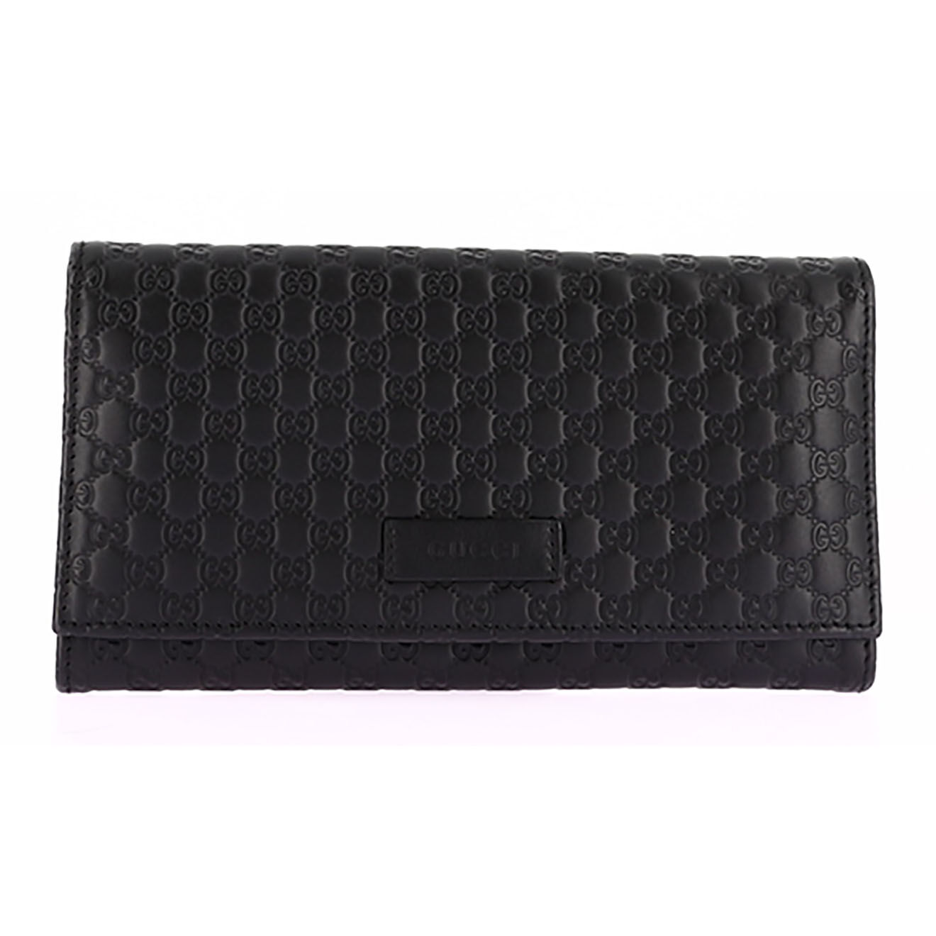 Gucci Portefeuille en Cuir Monogramme noir - Neuf sans étiquette - L.19 cm