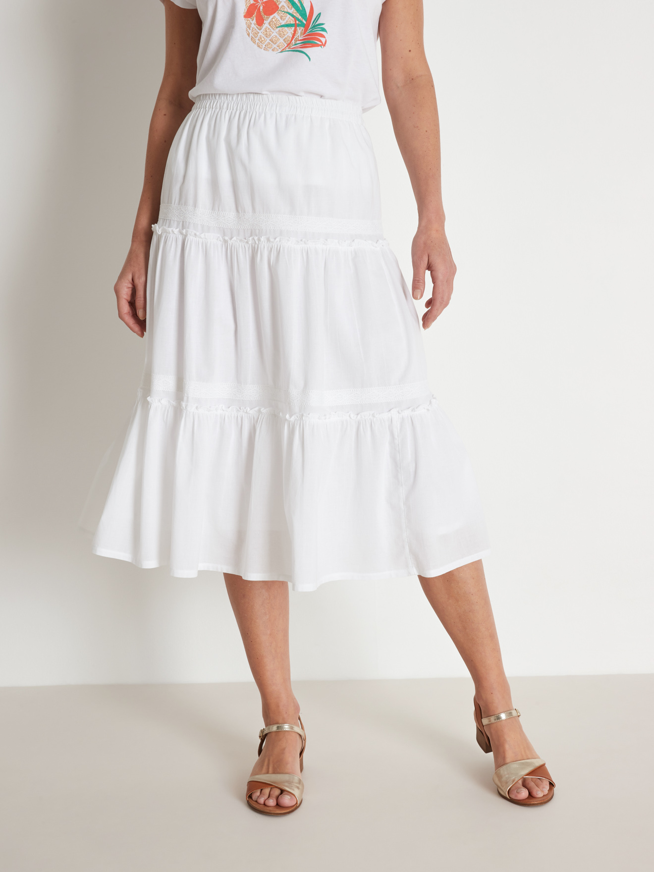 Jupon long en voile et macramé
