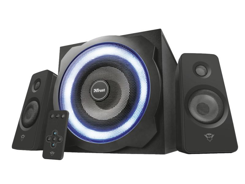 Trust PC-Lautsprecher GXT 629 Tytan RGB Illuminated 2.1 Leistungsstarkes 2.1-Lautsprecherset mit einstellbarer RGB-Beleuchtung