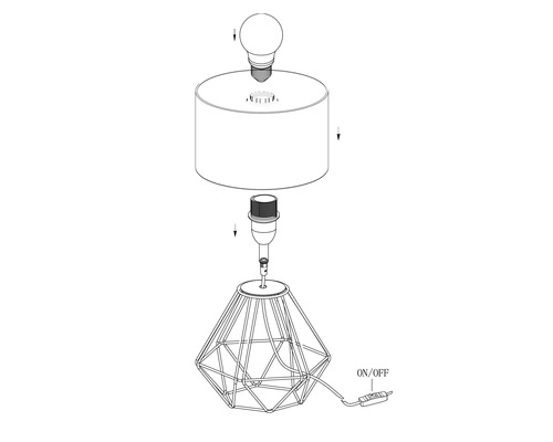 Tafellamp, 1-lichts, H 30,5 cm, Carlton zwart/koper