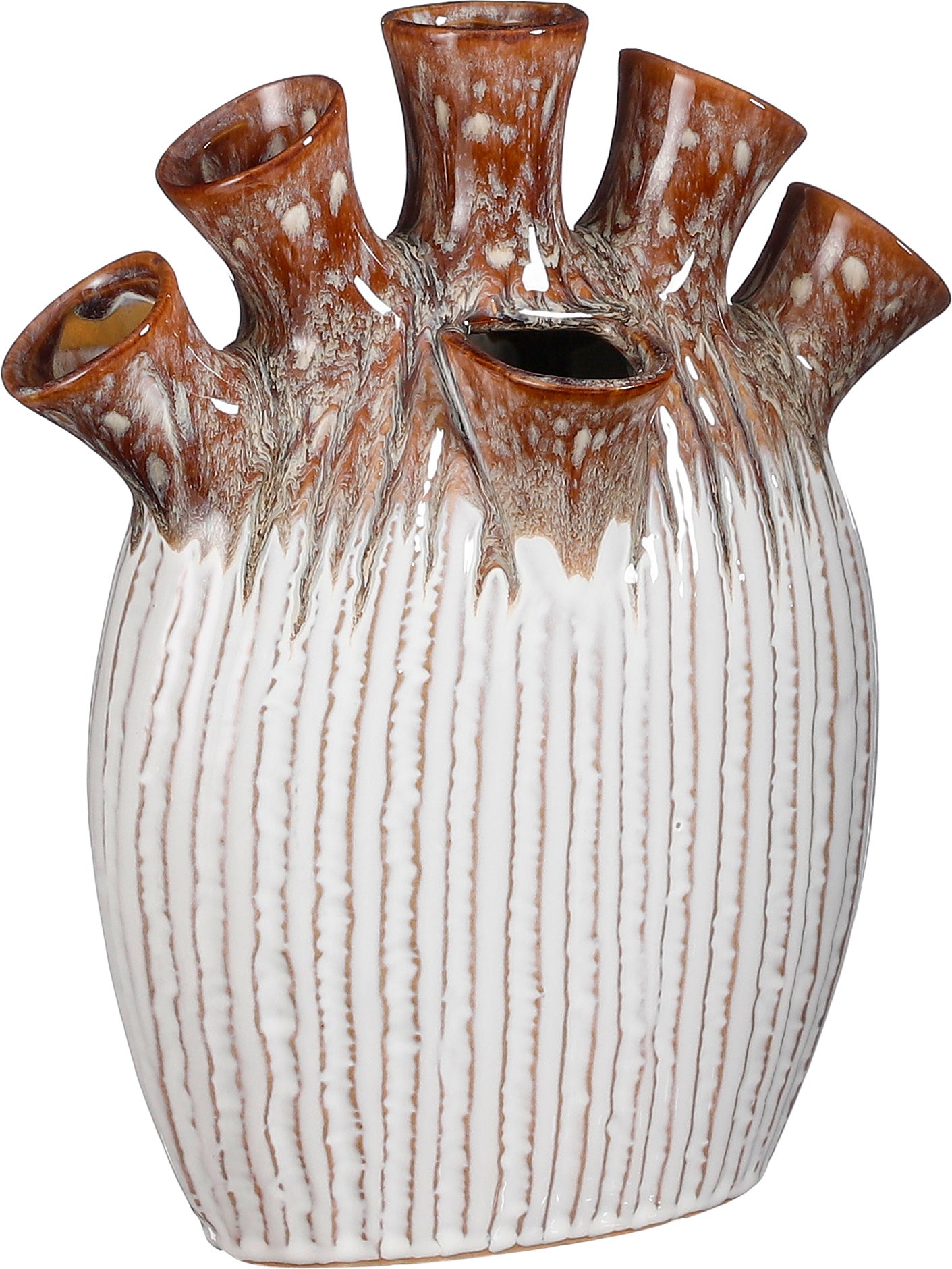 Mica Decorations tulpenvaas Saul bruin 26 x 14 x 30,5 cm