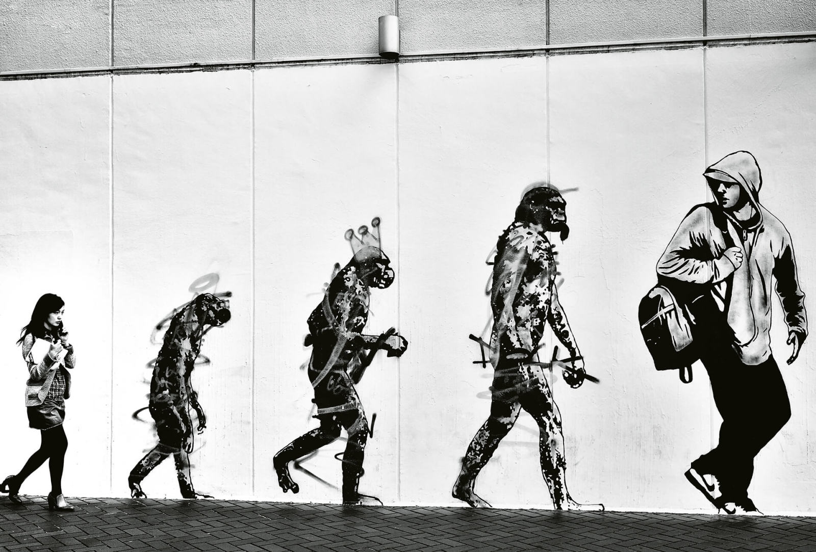 Fototapete DESIGNWALLS 2.0 - schwarz-weiß - Kunst - 2,6 Meter