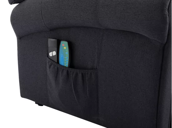 Fauteuil massant en tissu avec releveur électrique - Gris anthracite - LOVARI