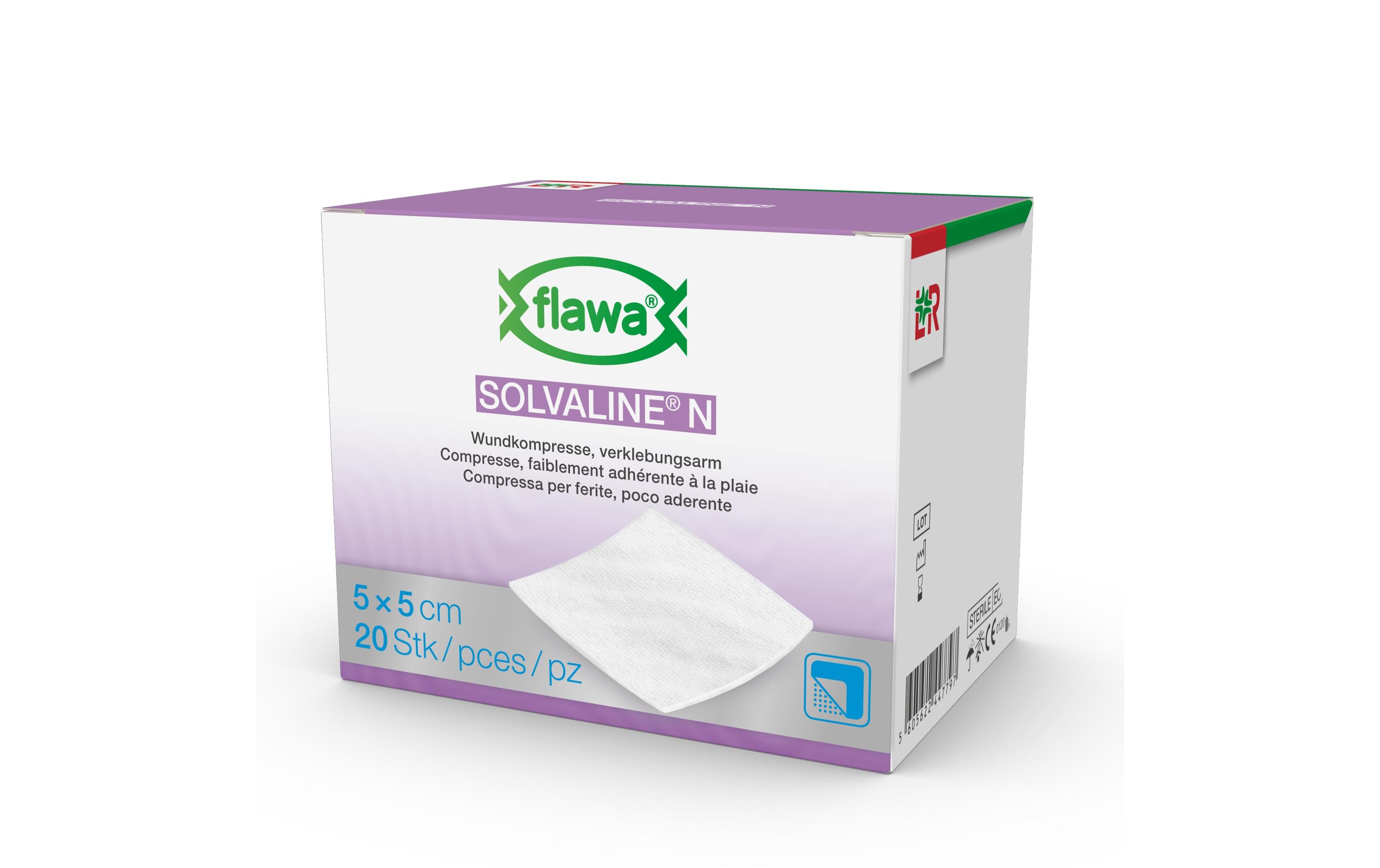Solvaline N Wundkompresse steril 5 x 5 cm, 20 StückWundauflagen steril