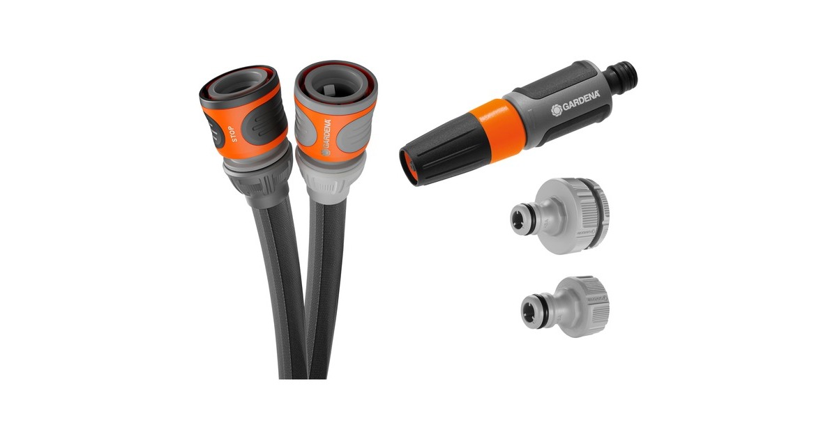 GARDENATextielslang Liano Life 25 m Set  (Donkergrijs/oranje)