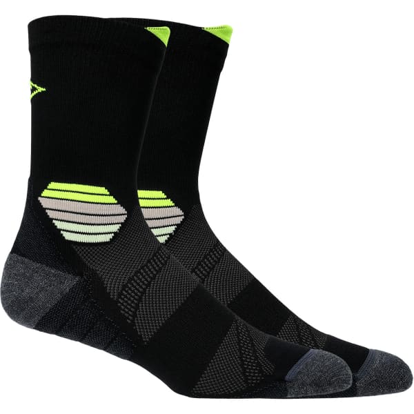 Chaussette running ASICS FUJITRAIL RUN CREW SOCK PERFORMANCE BLACK/SAFETY YELLOW